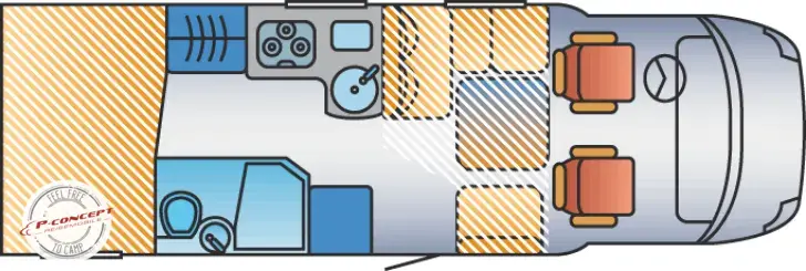 Grundriss Tag Hymer Tramp SL 664 Markise, SAT und TV, Luftfeder