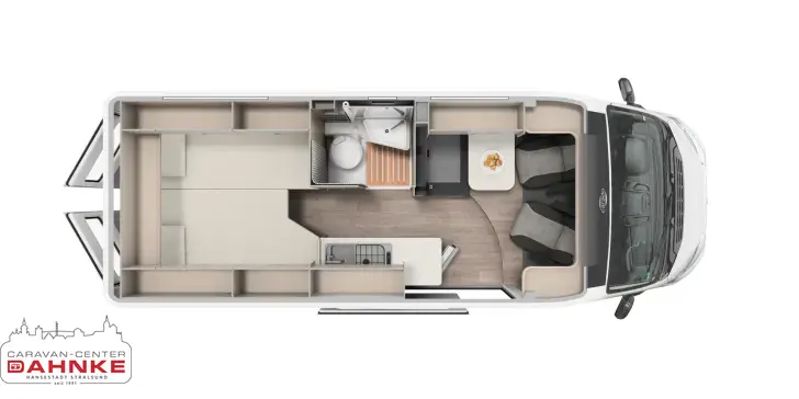 Grundriss Tag Carado CV 640 PRO+ Dieselheizung, Solar