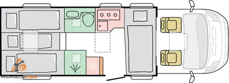 Grundriss Nacht Adria Coral 670 DL 60 Years - Jubiläumsmodell VERKAUFT