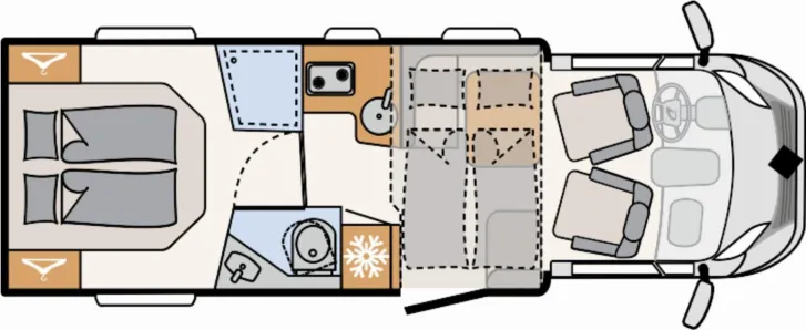 Grundriss Tag Dethleffs Just 90 T 7052 DBM