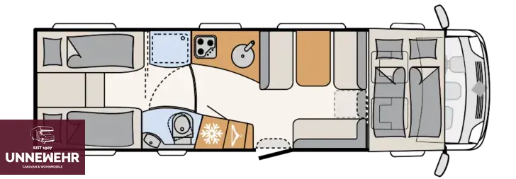 Grundriss Tag Dethleffs Globetrotter XXL A 9000-2 EB