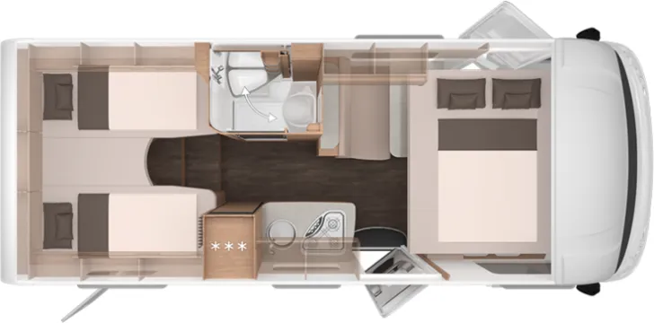 Grundriss Nacht Knaus L!VE I 650 MEG