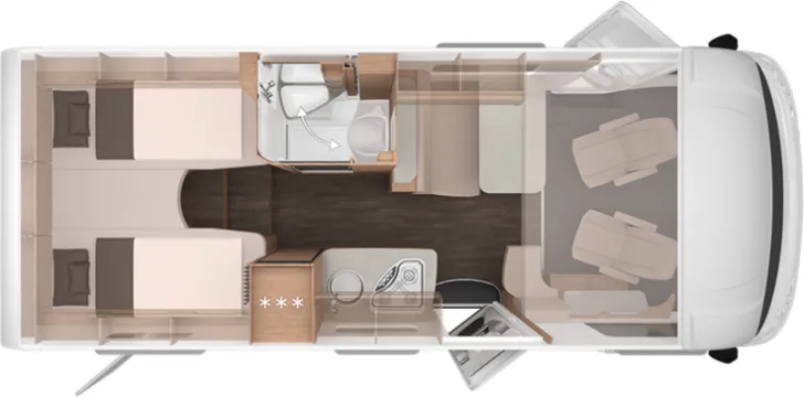 Grundriss Tag Knaus L!VE I 650 MEG Automatik - 4047