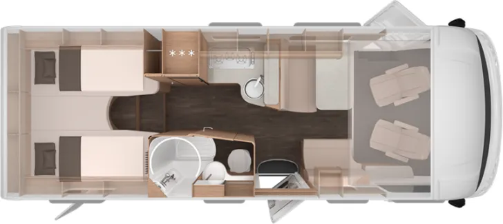 Grundriss Tag Knaus L!VE I 700 MEG Modell 2026