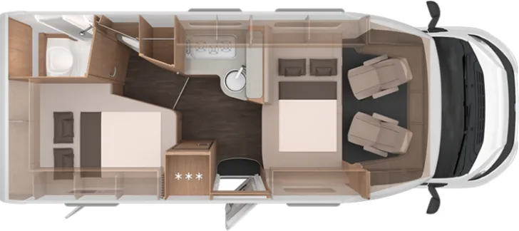 Grundriss Nacht Knaus L!VE TI 650 MF Platinum Selection Automatik | Rahmenfenster