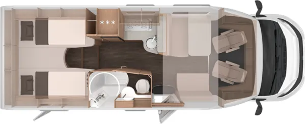 Tagesgrundriss Knaus L!VE WAVE 700 MEG Platinum Selection