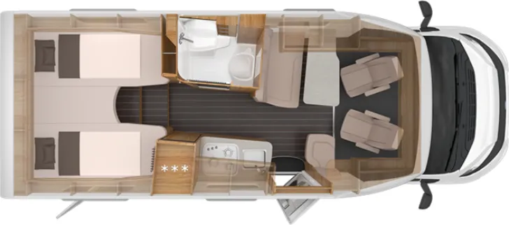 Grundriss Nacht Knaus Sky TI 650 MEG IC-Line-Vollausstattung! Aut.