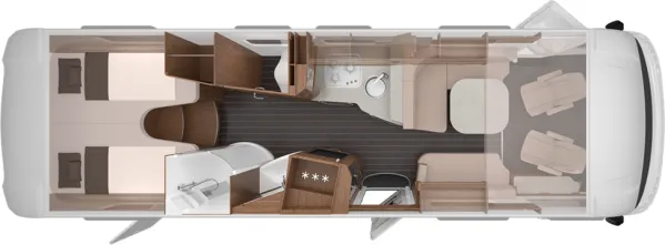 Tagesgrundriss Knaus Sun I 900 LEG