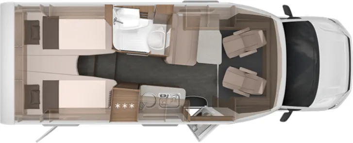 Grundriss Nacht Knaus Van TI 640 MEG VANSATION