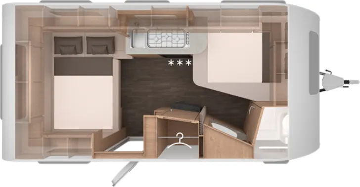 Grundriss Nacht Knaus Sport 450 FU Duschausbau