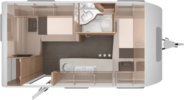 Grundriss Nacht Knaus Südwind 420 QD Black Selection Markise, Luxus-Bettumbau