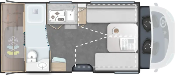 Tagesgrundriss Challenger Teilintegriert 270 Graphite Edition Tagesgrundriss Challenger Teilintegriert 270 Graphite Edition