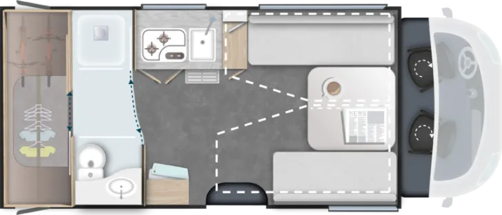 Grundriss Tag Challenger Teilintegriert 270 Graphite Edition -4-26