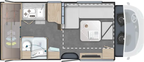 Tagesgrundriss Challenger Teilintegriert 240 Graphite Edition Tagesgrundriss Challenger Teilintegriert 240 Graphite Edition