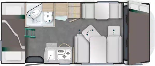 Tagesgrundriss Challenger Alkoven C256 Break Edition Tagesgrundriss Challenger Alkoven C256 Break Edition