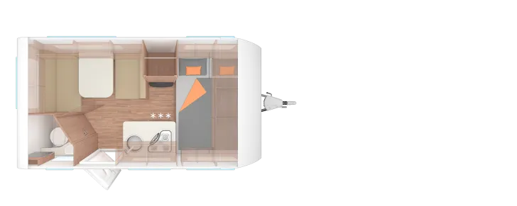 Grundriss Tag Weinsberg CaraOne 390 QD 3 x Paket/1350kg/Ambientelicht