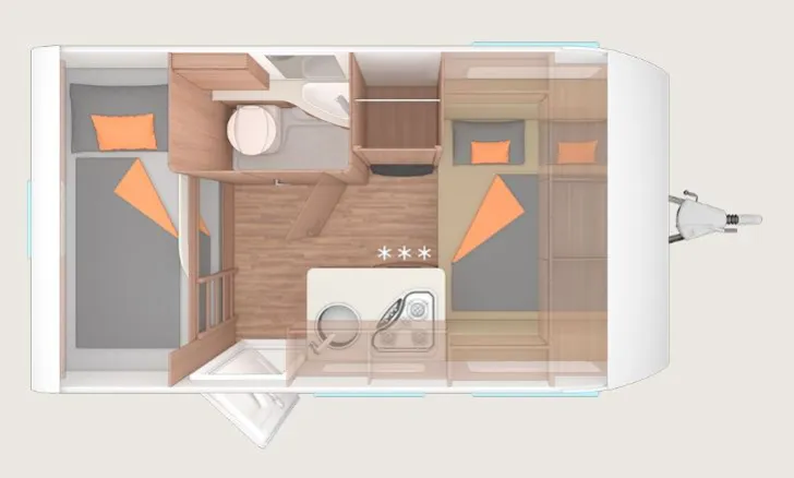 Grundriss Nacht Weinsberg CaraOne 400 LK