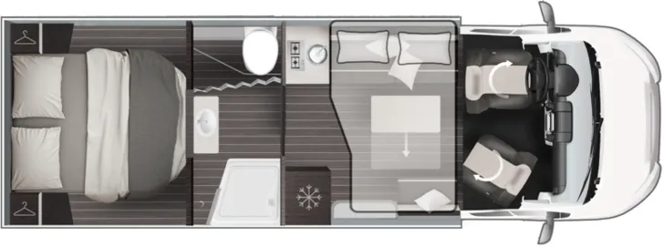 Grundriss Tag Roller Team Zefiro Power Edition 266 TL *180PS*LIGHT*ATM*ACC*SAT*LIFEPO*