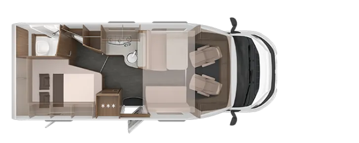 Grundriss Tag Knaus L!VE WAVE 650 MF LIVE robuste Vermietausstattng