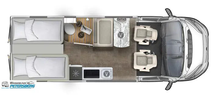 Grundriss Tag Eura Mobil Van 635 EB Mondial- u. Fahrassistenzpaket