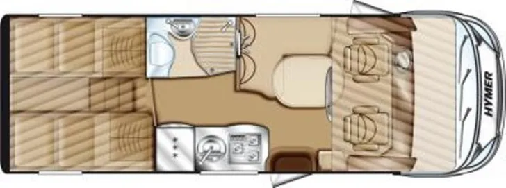 Grundriss Tag Hymer B-Klasse B 580 StarLine I.Hand, Hubstützen