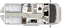 Grundriss Tag Karmann Mobil Davis Lifestyle 620 Solar - Dieselheizung - ALU