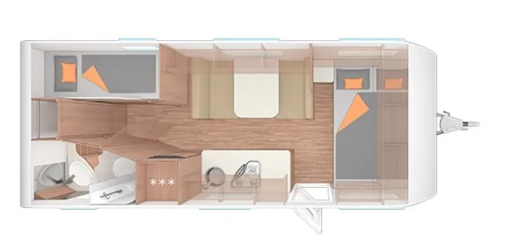Grundriss Tag Weinsberg CaraOne 550 QDK Modell 2026