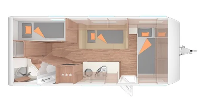 Grundriss Nacht Weinsberg CaraOne 550 QDK Modell 2026