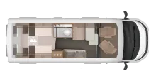Grundriss Tag Knaus BoxLife 630 ME Markise | 138 L Kühlschrank