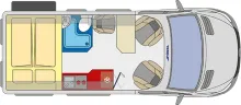 Grundriss Tag Pössl Roadstar X Mercedes 190 PS / GÜMA Deal