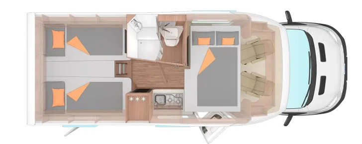 Grundriss Nacht Weinsberg CaraSuite 650 MEG Smart & Media-Paket