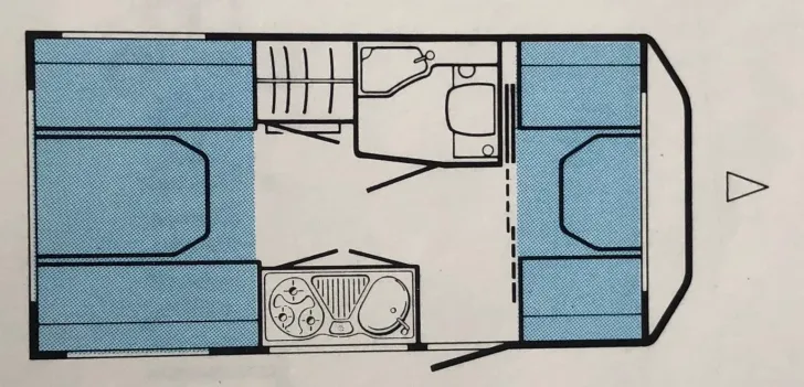 Grundriss Tag Hymer Eriba Nova 400 Fahrradträger, Vorzelt