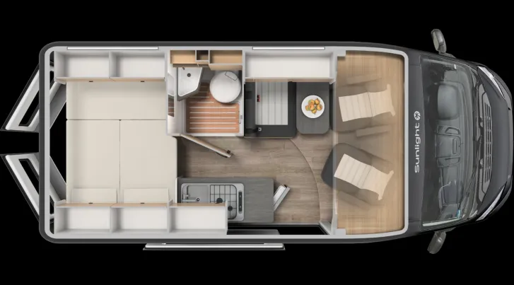 Grundriss Tag Sunlight Camper Van CLIFF 540 Adventure Edition Digital Paket