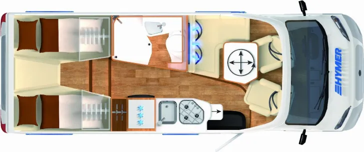 Grundriss Tag Hymer Exsis-t Original 580 9G-Autom, Klima, TV+SAT