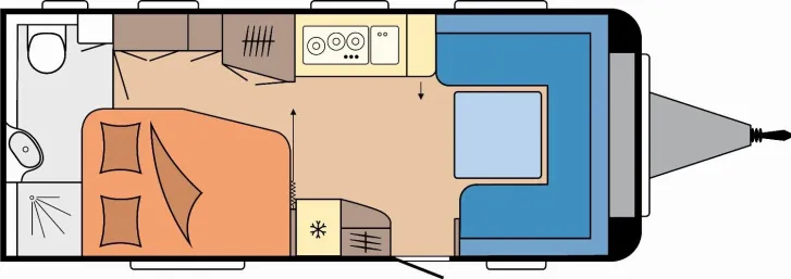 Grundriss Tag Hobby Prestige 560 WFU Mod.2026; 2000kg; Backofen