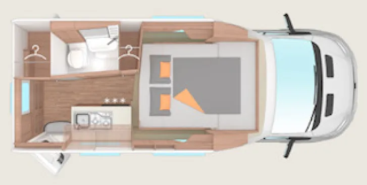 Grundriss Nacht Weinsberg X-CURSION VAN 500 LT EDITION [PEPPER] Diesel+Elektroheizg. el.Stufe