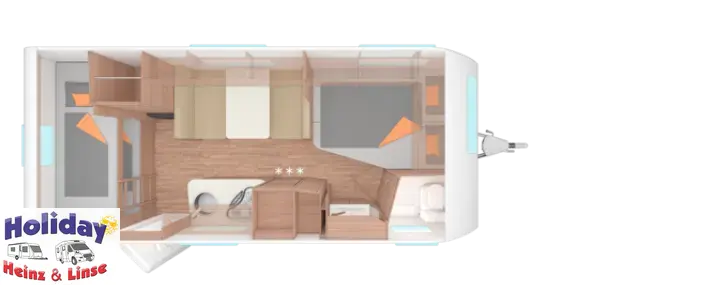 Grundriss Tag Weinsberg CaraOne 500 FDK Auflastung auf 1.700 kg