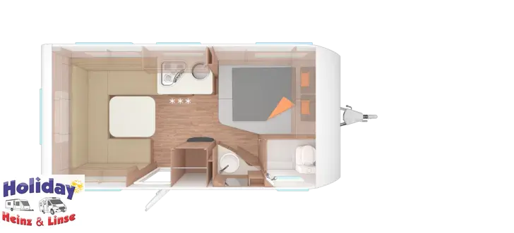 Grundriss Tag Weinsberg CaraOne 450 FU Auflastung auf 1.500 kg