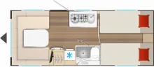 Grundriss Tag Bürstner B66 535 TL EINZELBETTEN|AUFLASTUNG|GFK DACH