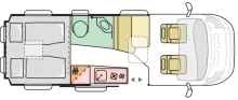 Grundriss Nacht Adria Twin 640 SGX 60 Years - Jubiläumsmodell - Automatik