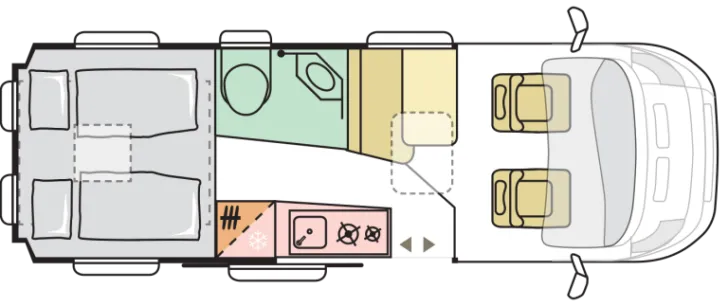 Grundriss Nacht Adria Twin 640 SGX 60 Years - Jubiläumsmodell - Automatik