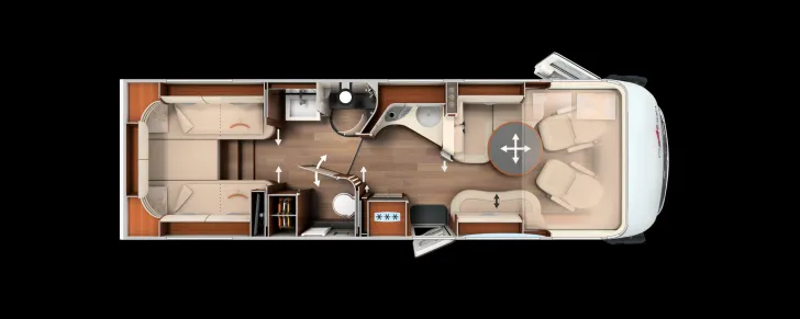 Grundriss Tag Carthago chic s-plus I 61 XL LE Iveco