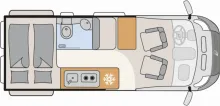 Grundriss Tag Dethleffs Globetrail Classic 590 DK Ford Automatik 170PS