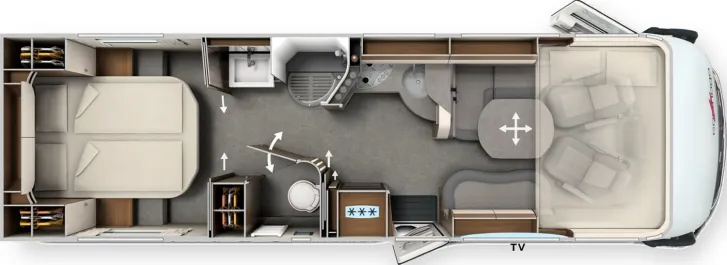 Grundriss Tag Carthago chic c-line I 6.2 XL QB E+P Stützen, Luftfeder