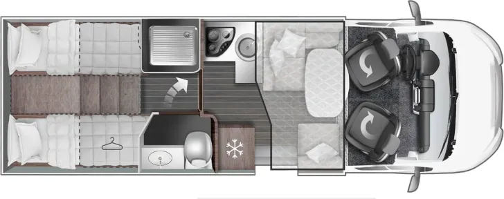 Fahrzeugbild Roller Team Kronos 284 TL Full-LED Fiat Solar Einzelbetten #2