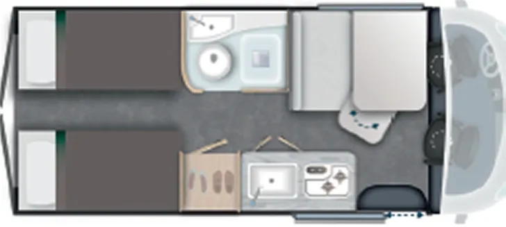 Grundriss Tag Challenger Van V217 Cross Edition Automatik Einzelbetten 26