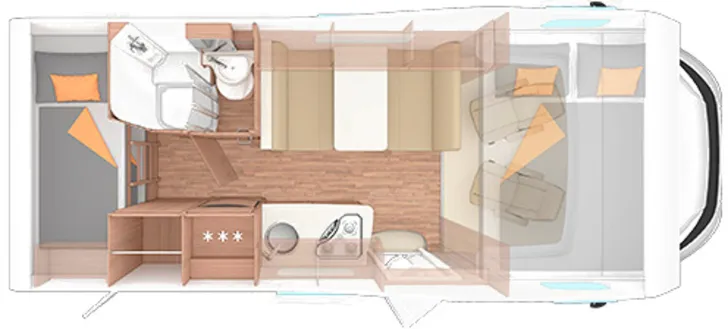 Grundriss Tag Weinsberg CaraHome 600 DKG Thule Lift Navi Markise 6 Sitze