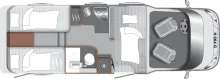 Grundriss Tag LMC Tourer Lift H 664 G Automatik Navi Einzelbetten