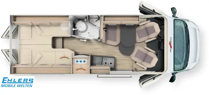 Grundriss Tag Malibu Van 640 LE 180PS/Markise/AHK/Navi/Fahrassistenz-Paket/Winter-Paket