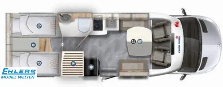 Grundriss Tag Eura Mobil Profila T PT 726 EF verfügbar ab09/2026/170PS/Autom/4,5t/Markise/Mondial-S-Paket/Fahrassistenz-Paket